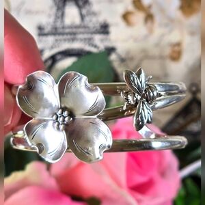 Amazing Flower and Bee Sterling Silver Bracelet Created by me)
